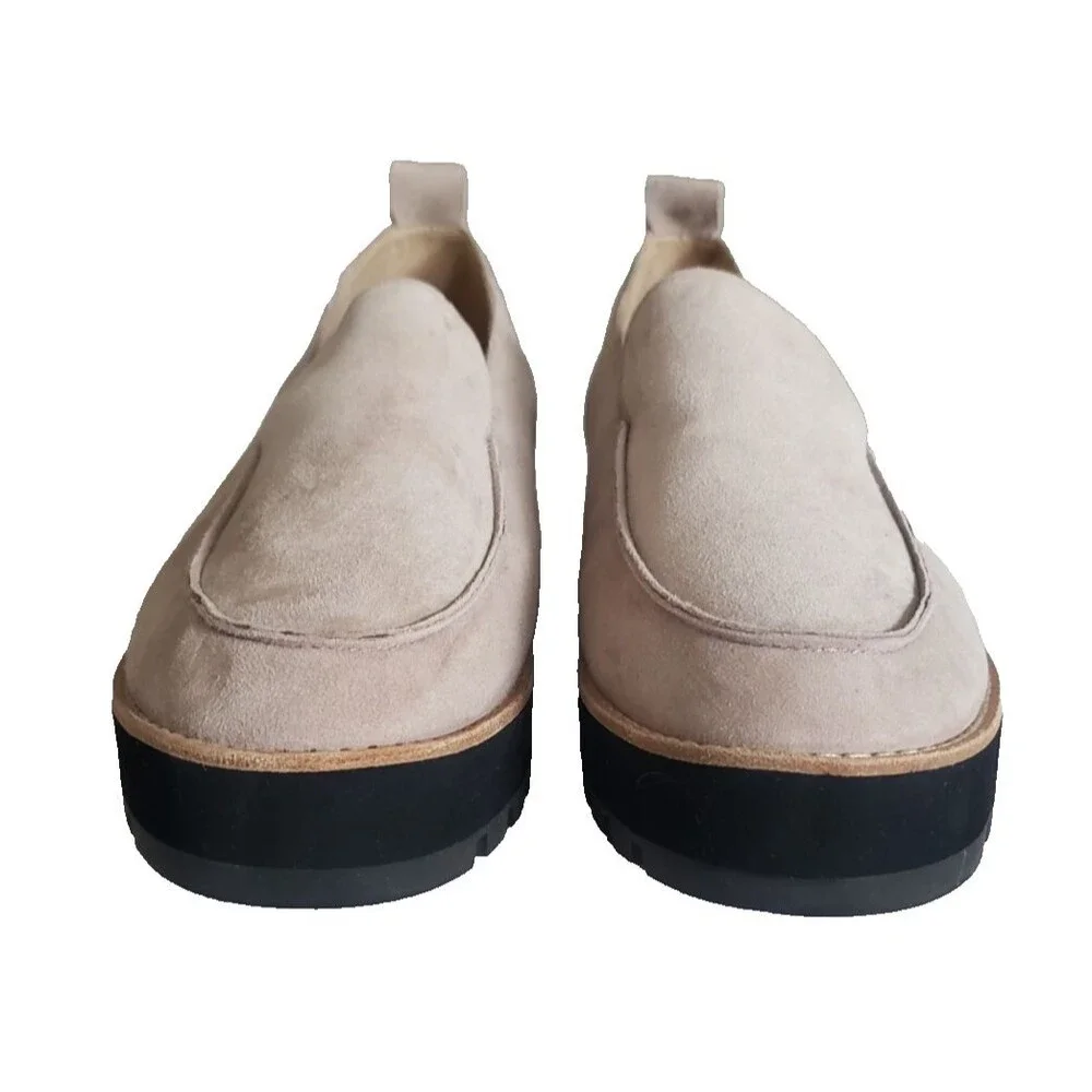 Eileen Fisher Shoes Women's Size 9 Beige Suede Platform Loafer Flats Comfort